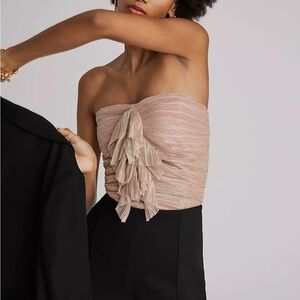 Maeve Anthropologie Gold Ruched Tube Top S Coquette Y2K Going Out